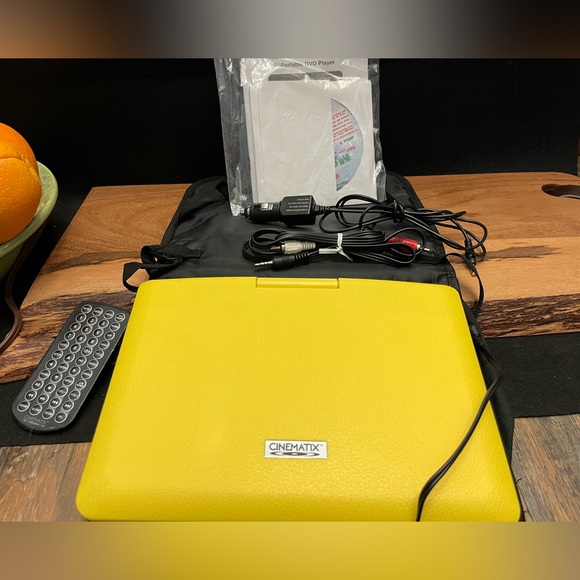 Cinematix Yellow Portable DVD Player & Bag - Picture 3 of 10